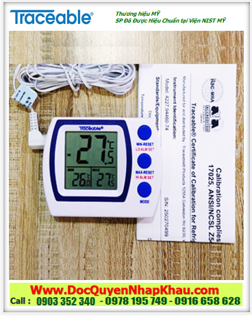 Traceable 4727, Nhiệt kế Tủ lạnh Tủ đông –50°C đến 70°C Traceable @ 4727 Memory Monitoring Plus Thermometer 